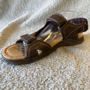 WRANGLER  Memory Foam Sandals Mens 11 Brown Fisherman Faux Leather Hiking Beach